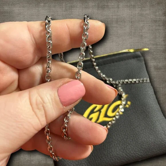 White Gold GLD Box Chain Necklace 20" Can Be Adjusted to 22" NWT - Picture 2 of 8